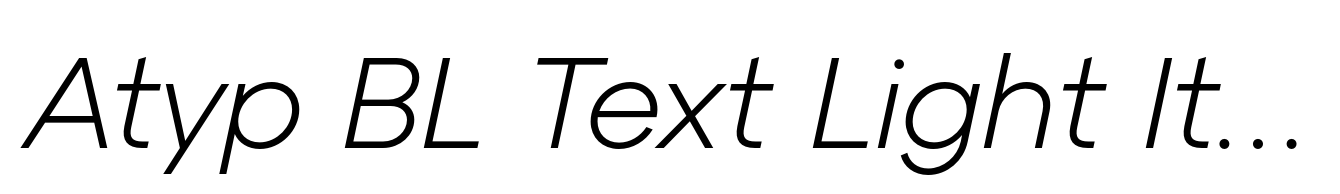 Atyp BL Text Light Italic